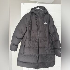 The North Face Charcoal Hooded Puffer Coat